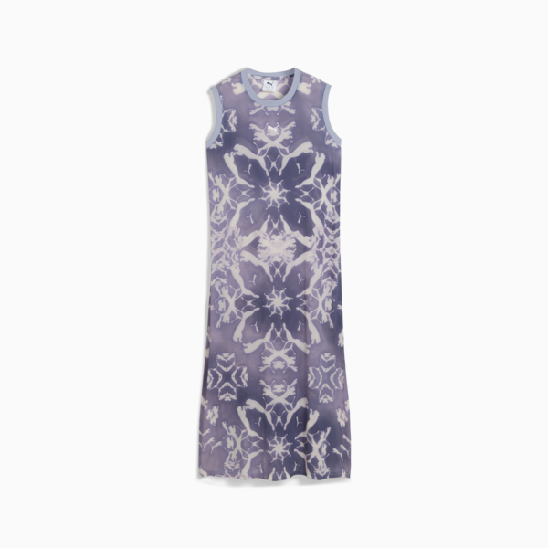 DARE TO Mesh Column Dress Women, Cool Weather-AOP, large-ZAF