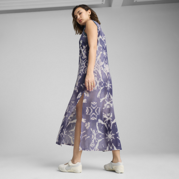 DARE TO Mesh Column Dress Women, Cool Weather-AOP, large-ZAF