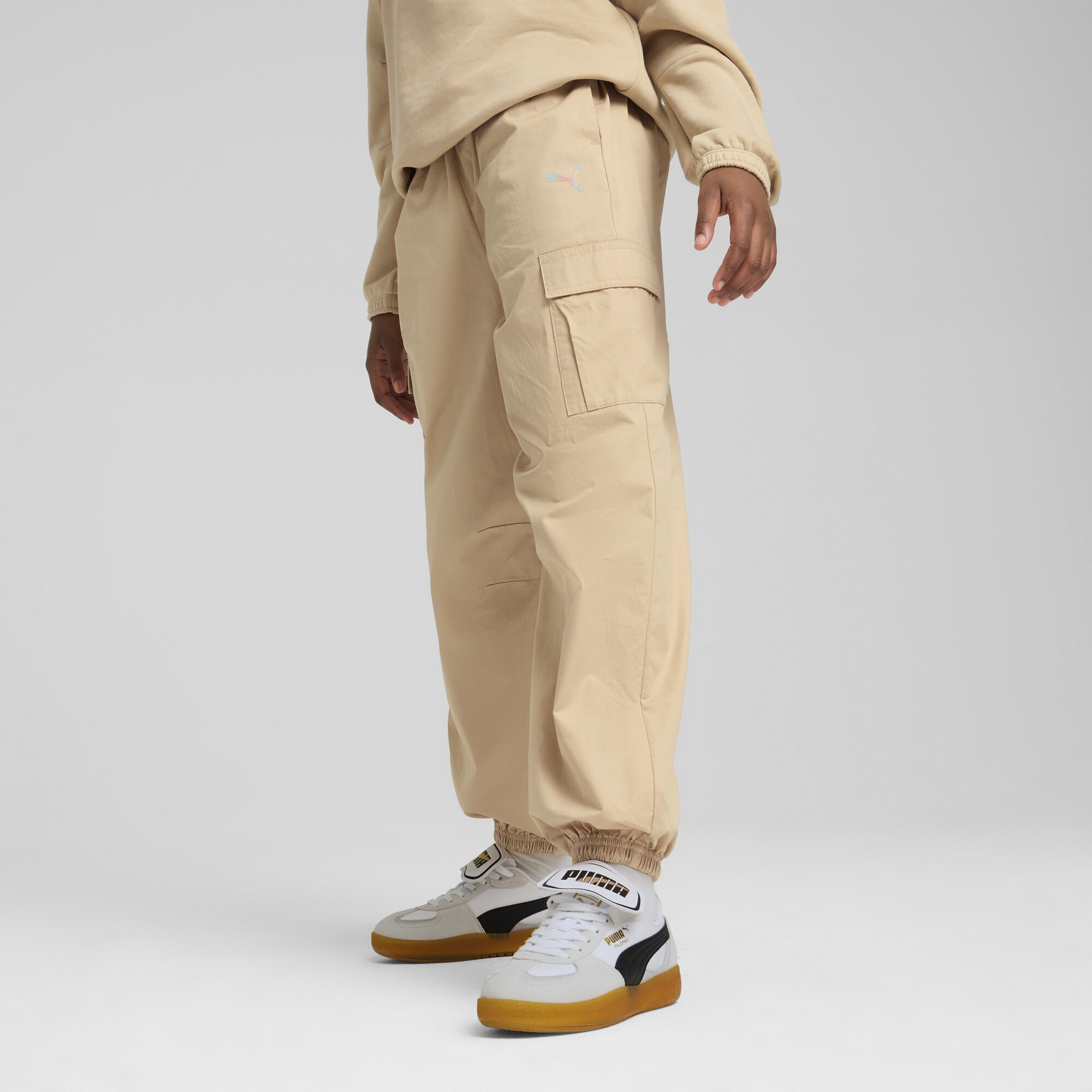 Puma Butterfly Vibe Big Kids' Cargo Pants In Beige