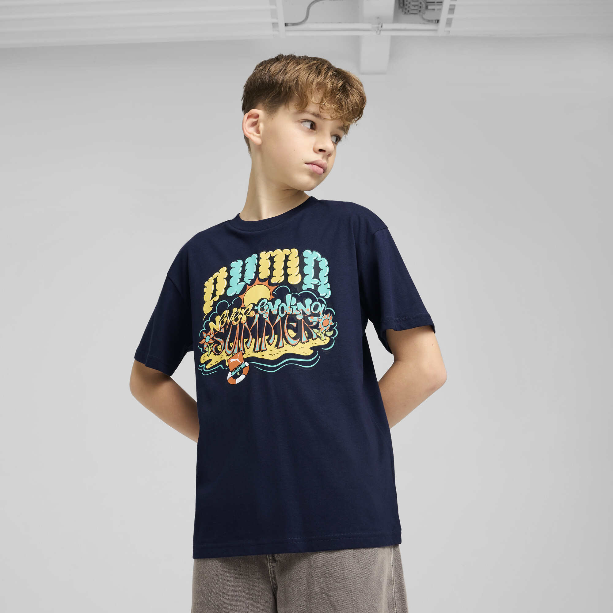 Puma Graphics T-Shirt III Teenager Für Herren Für Damen Für Kinder | Mit Print | New Navy | Größe: 13-14Y