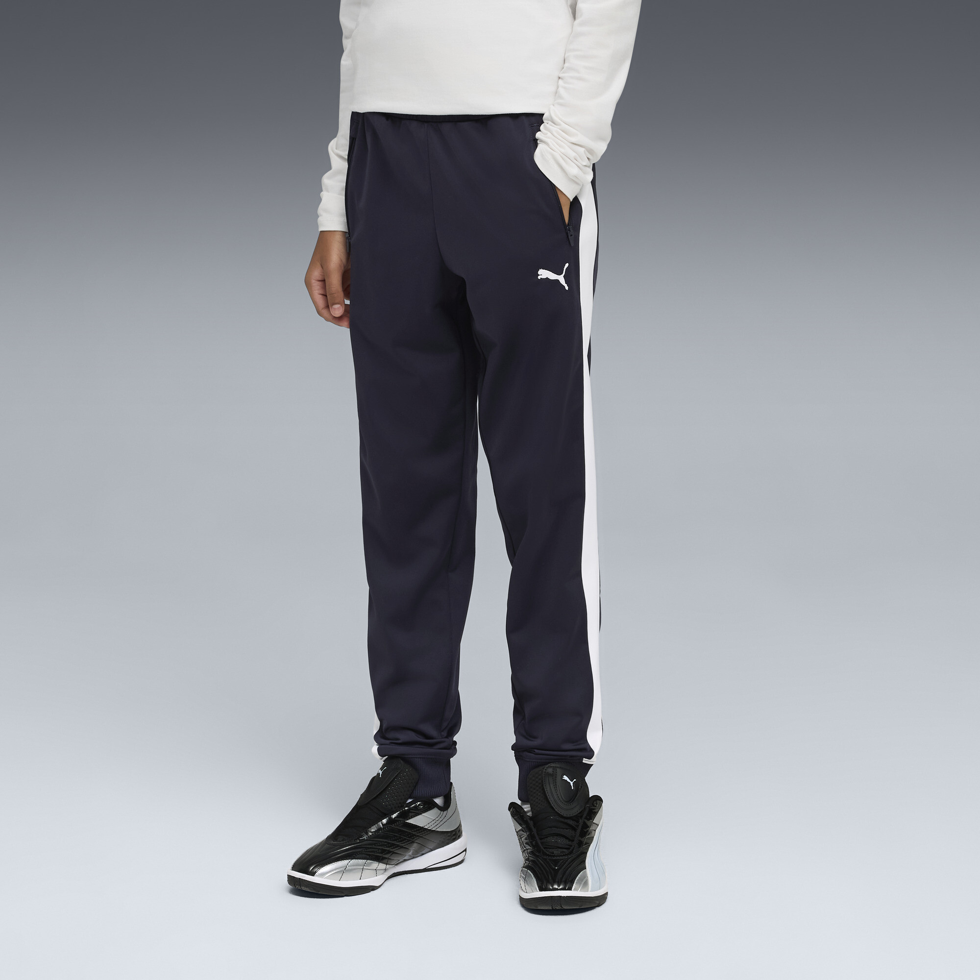 PUMA T7 Big Kids' Track Pants in Blue, Size L