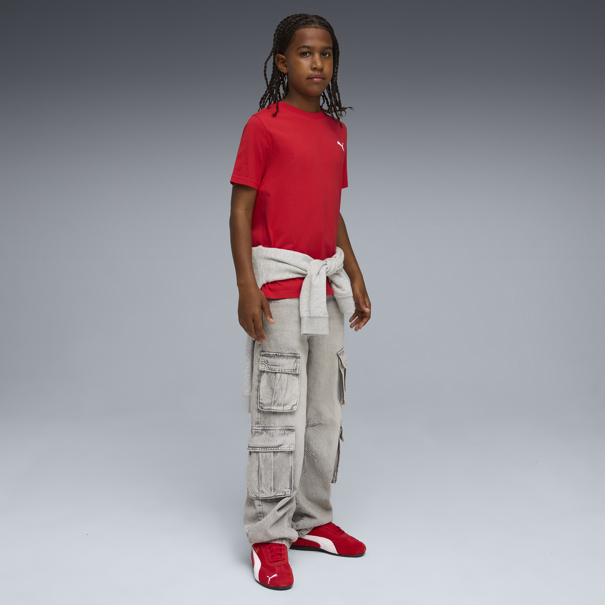 PUMA WARDROBE ESS T-shirt voor Heren, Rood, Maat 7-8Y thumbnail 4