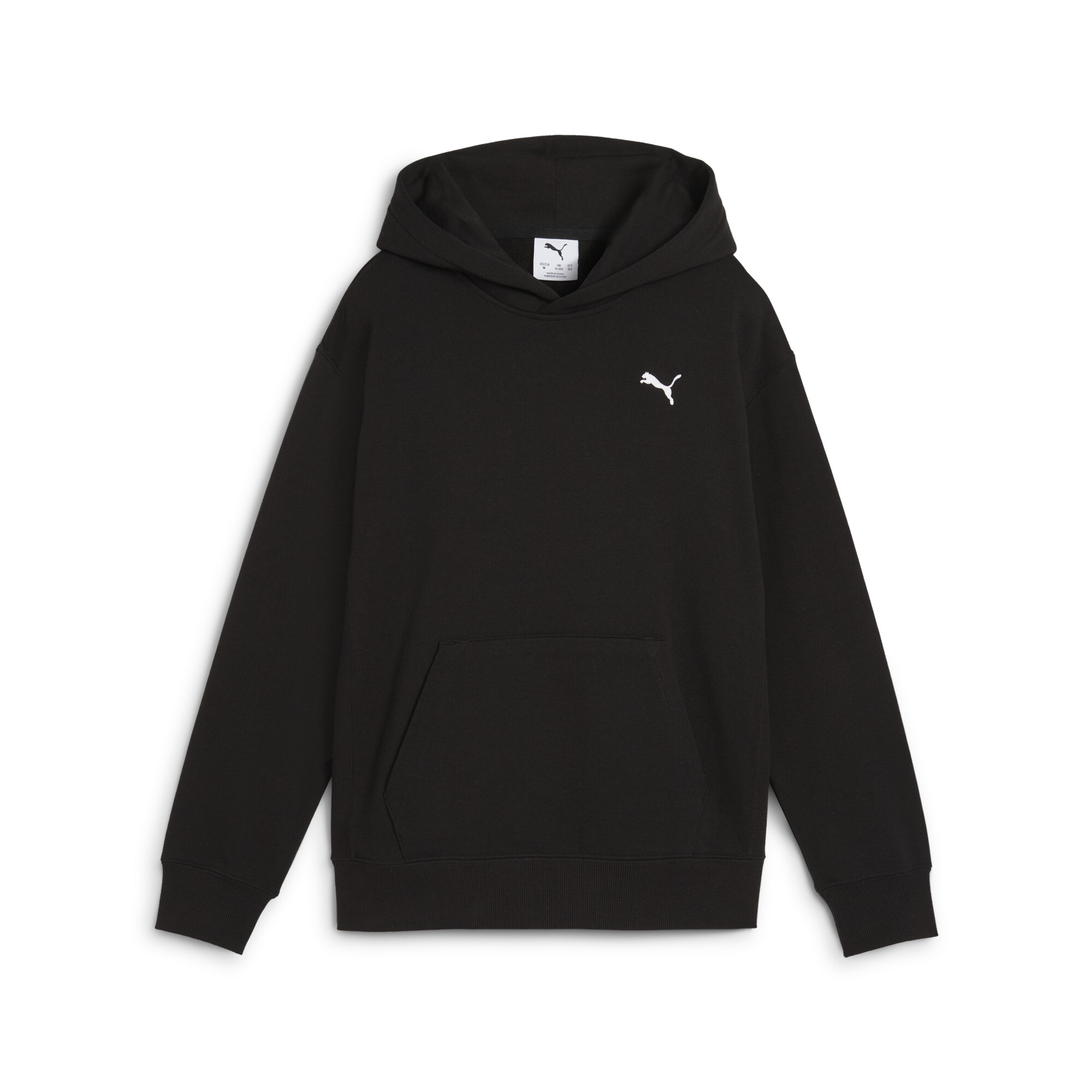 PUMA Boys Black Wardrobe Essentials Relaxed Hoodie Youth - Size 15-16 Youth