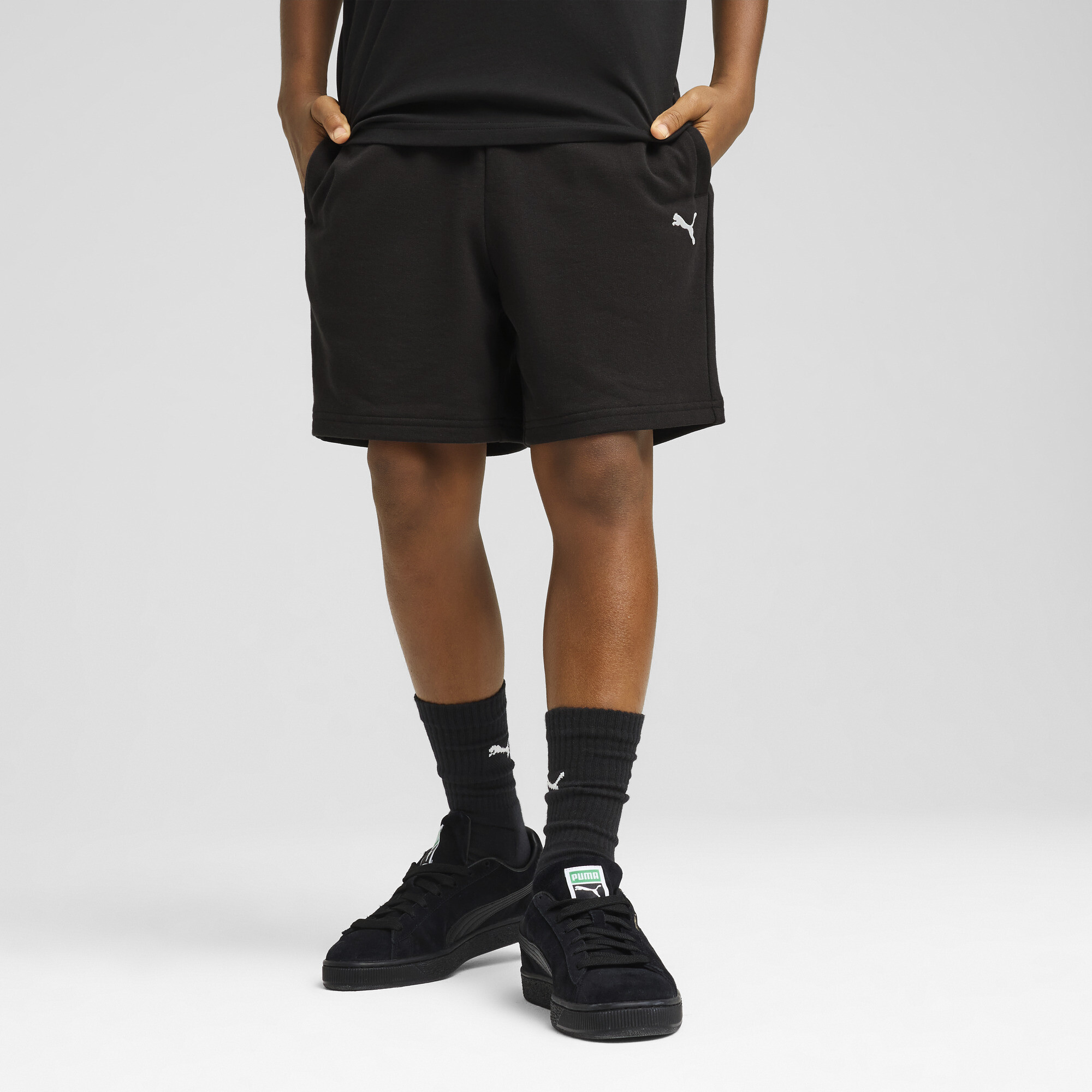 PUMA Wardrobe Essentials relaxte short voor Heren, Zwart, Maat 13-14Y thumbnail 4