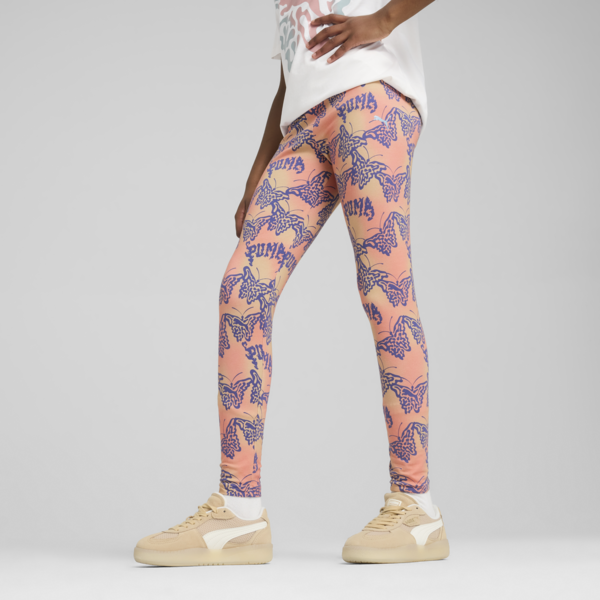 Butterfly Vibe High Waist Leggings Youth, Blue Crystal, large-ZAF