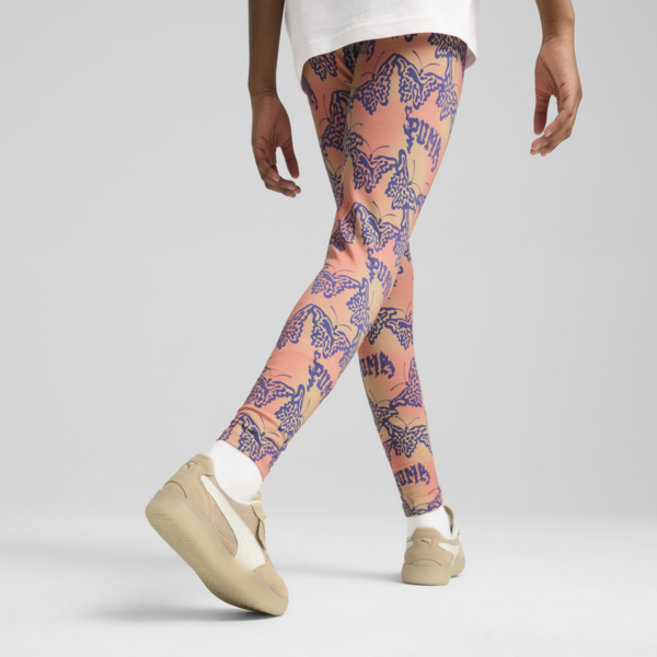 Butterfly Vibe High Waist Leggings Youth, Blue Crystal, large-ZAF