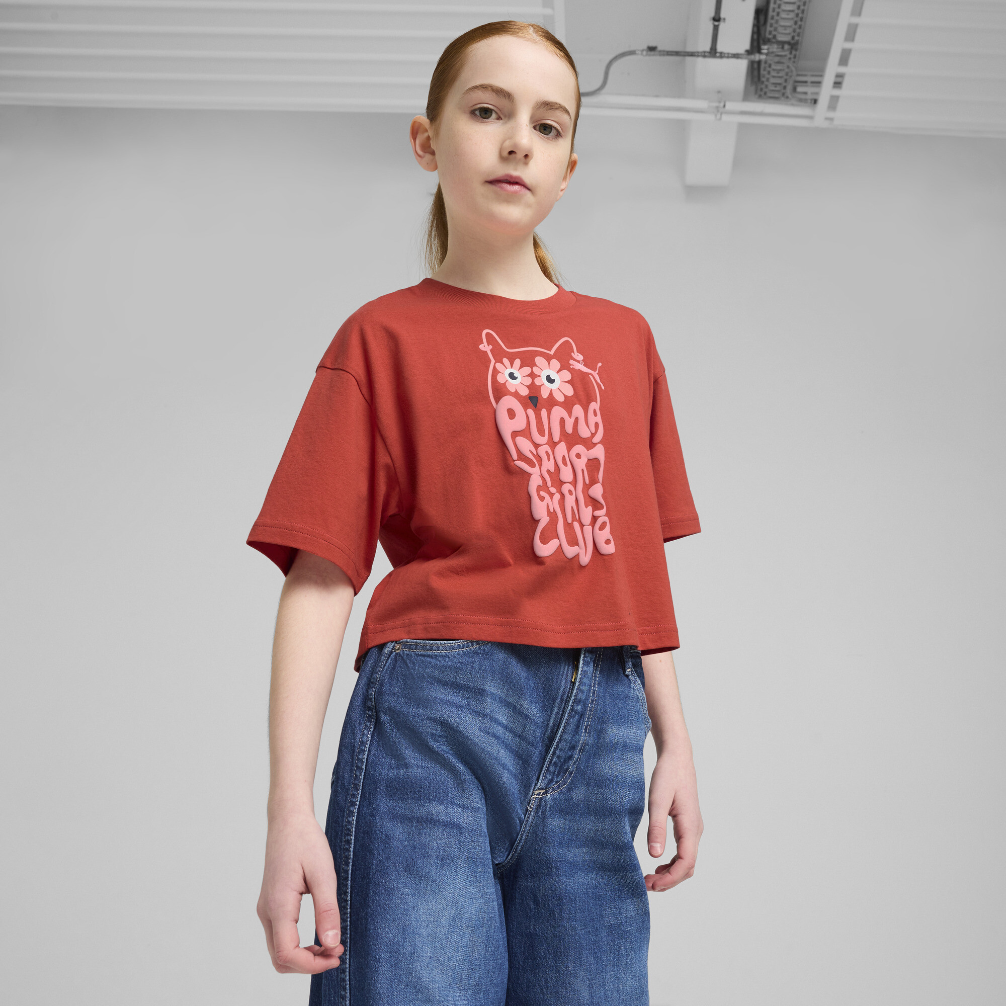 Puma Graphics Kurzes T-Shirt II Teenager Für Damen Für Kinder | Mit Print | Red Fire | Größe: 11-12Y