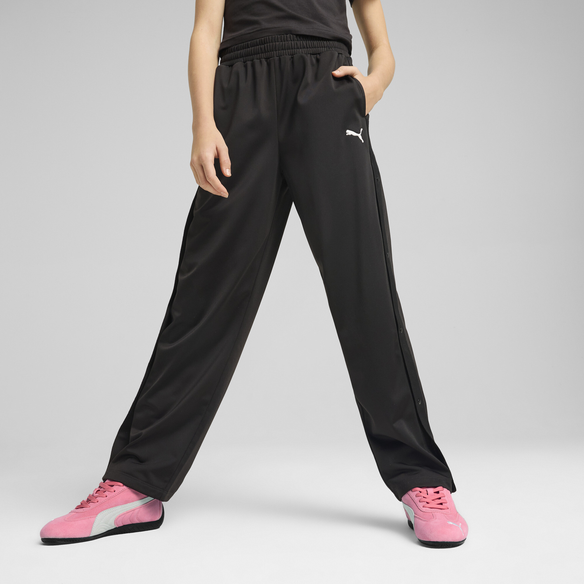 Puma Wardrobe Ess Popper Pants In Black