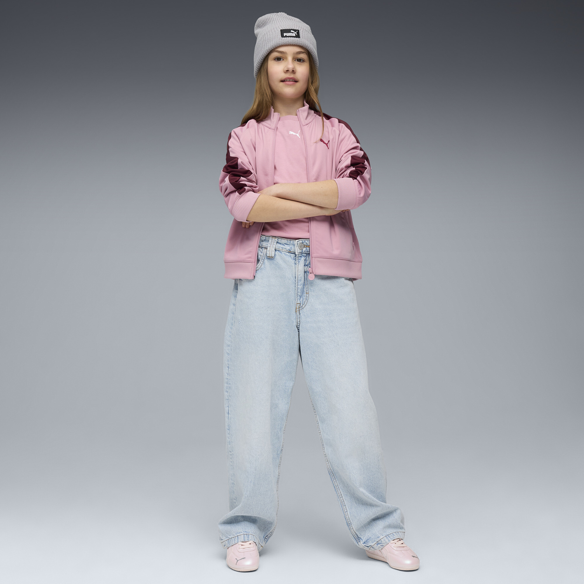 PUMA T7 ALWAYS ON trainingsjack voor Dames, Roze, Maat 15-16Y thumbnail 4