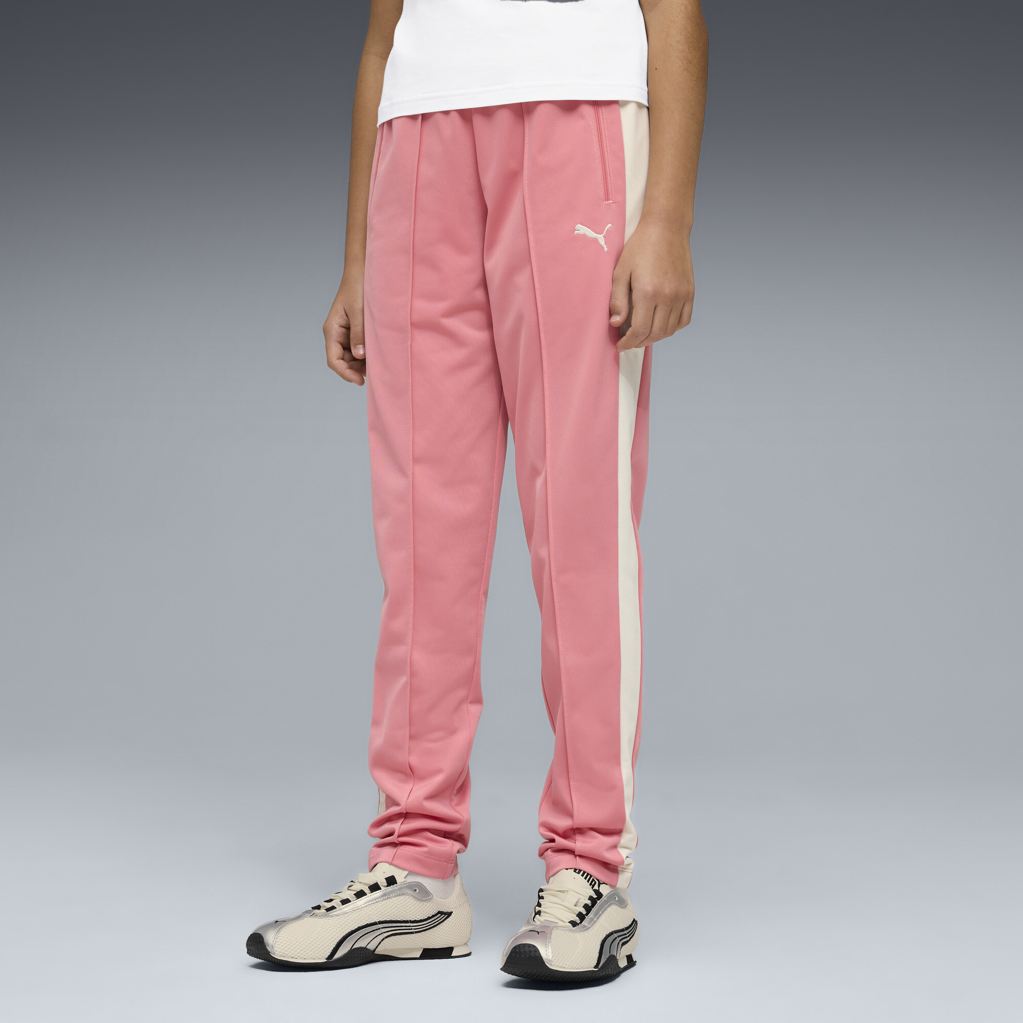 PUMA T7 Big Kids' Slim Track Pants in Pink, Size M