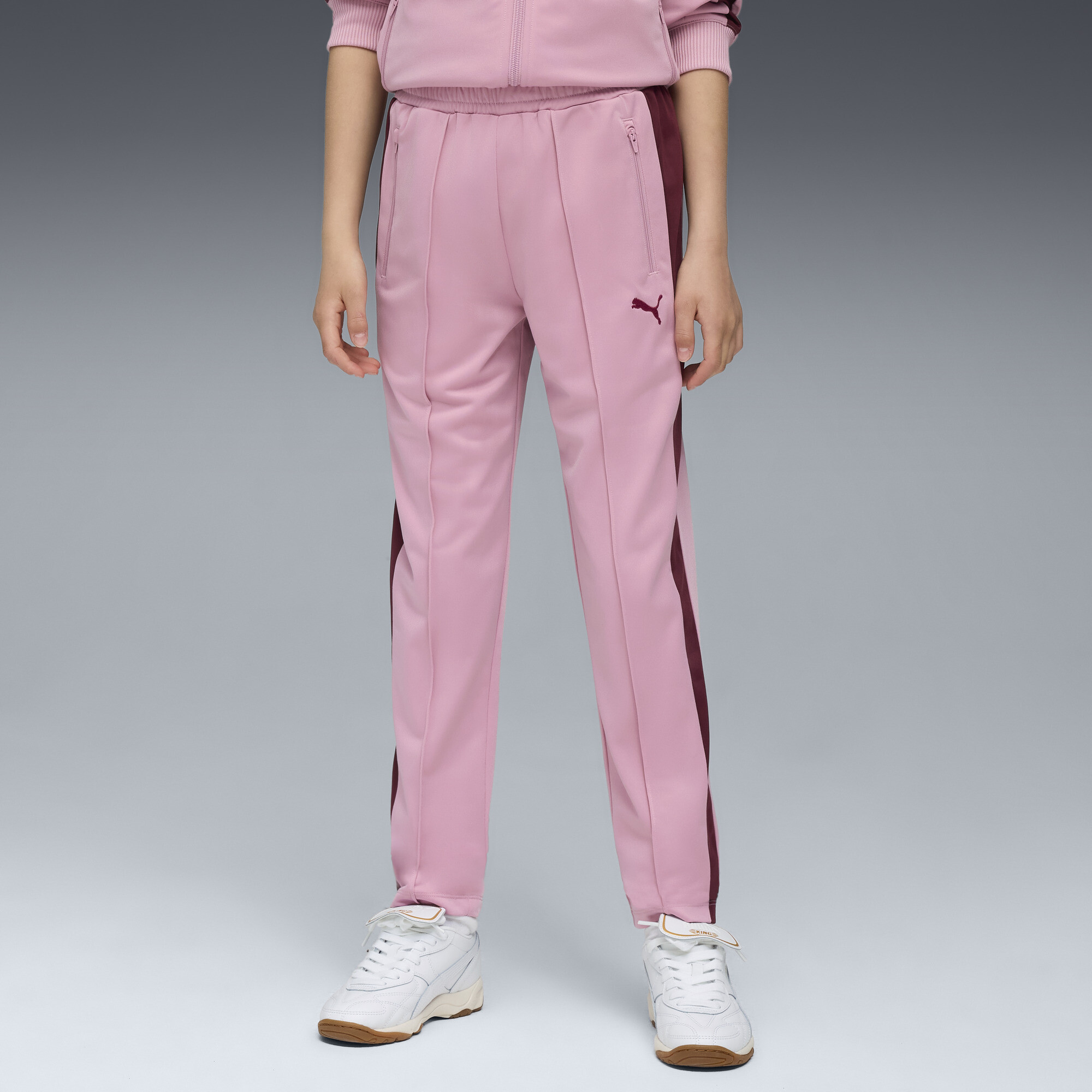 PUMA T7 ALWAYS ON slimfit trainingsbroek voor Dames, Roze, Maat 9-10Y thumbnail 4