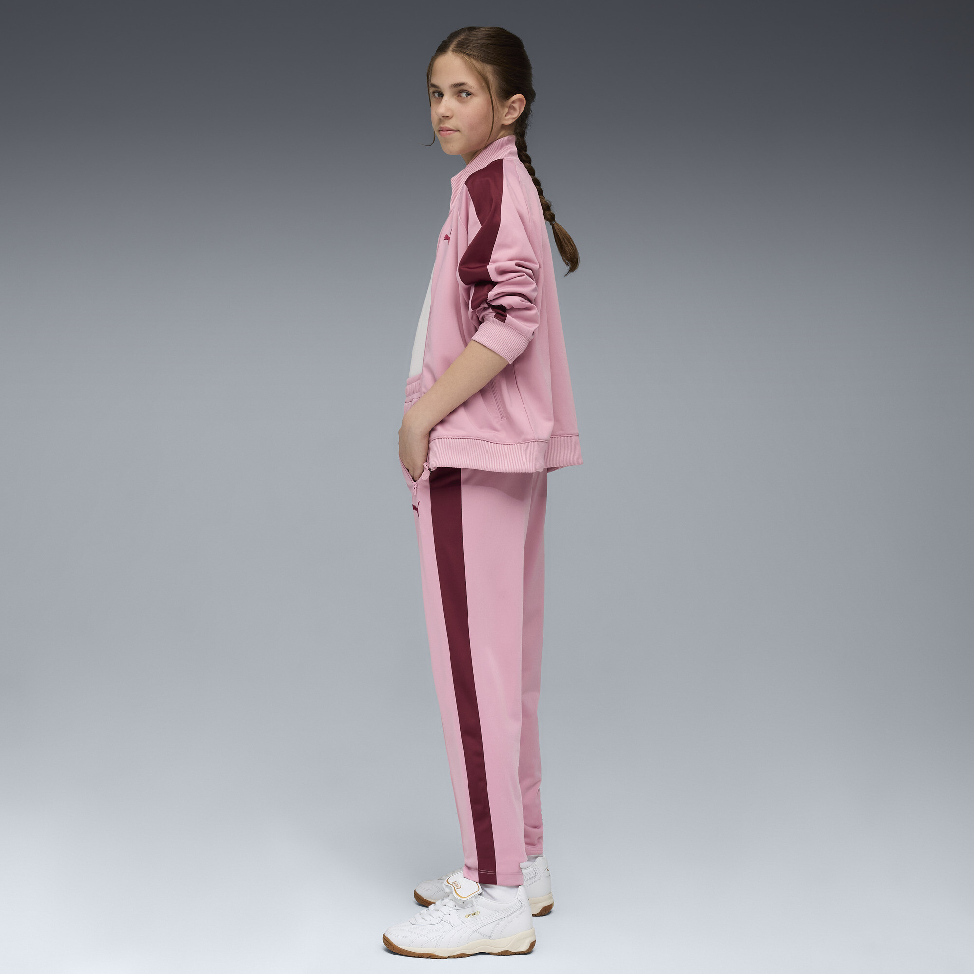 PUMA T7 ALWAYS ON slimfit trainingsbroek voor Dames, Roze, Maat 9-10Y thumbnail 2