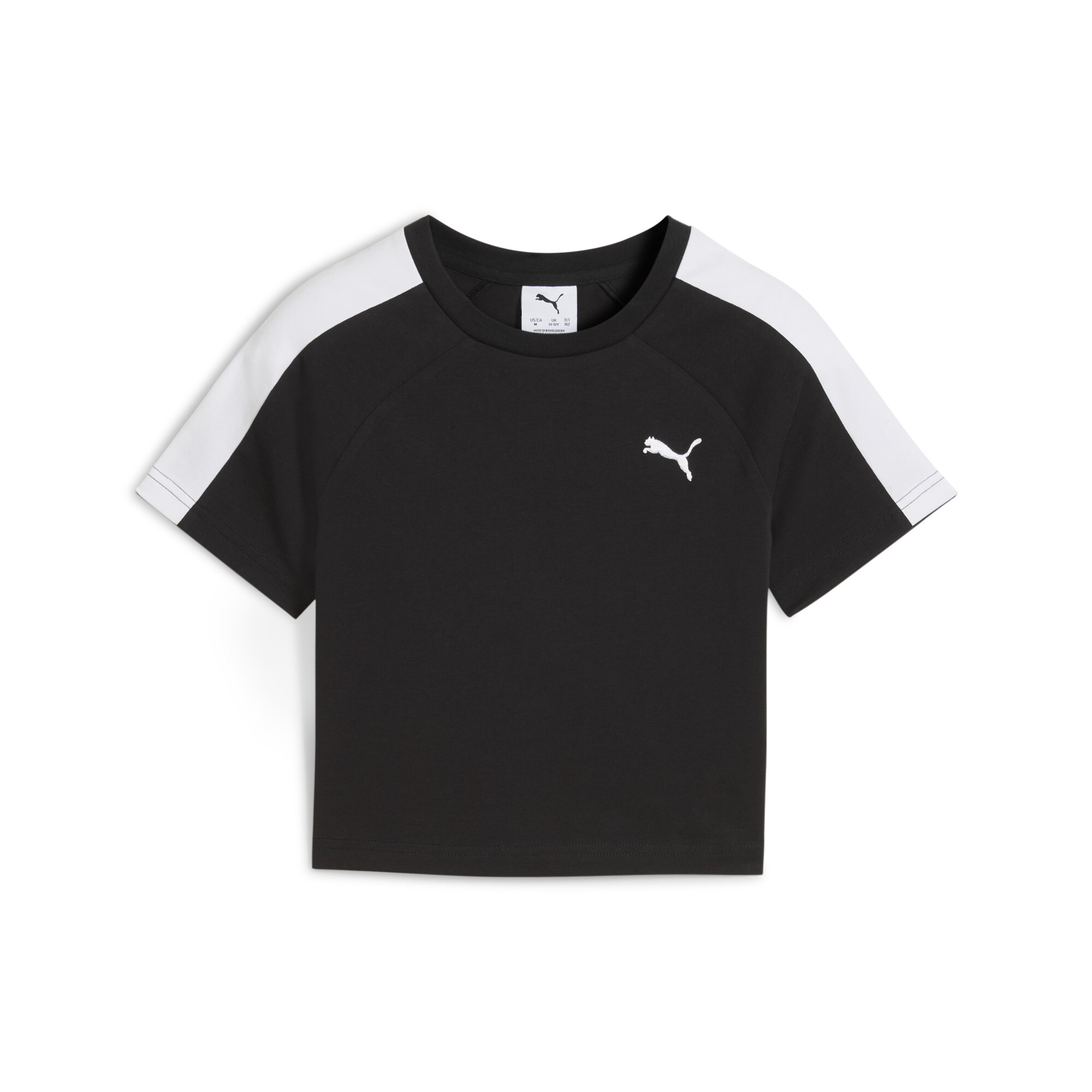 Puma T7 Baby T-Shirt Teenager Für Damen Für Kinder | Mit Plain | Black | Größe: 9-10Y