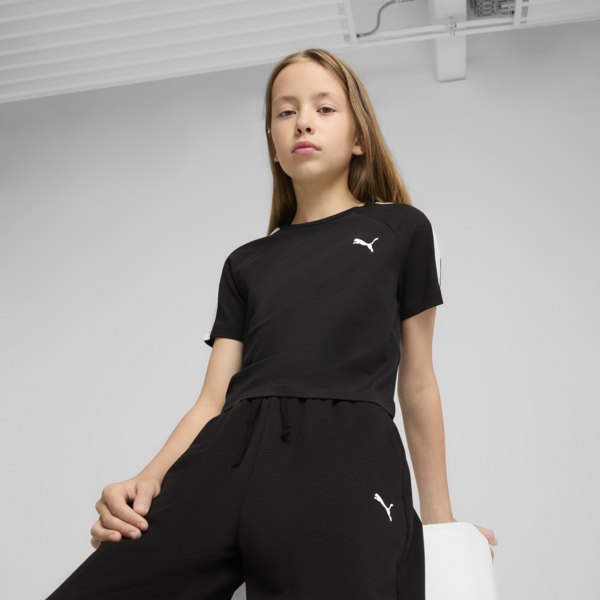 Playera corta T7 para adolescentes, PUMA Black, large-MEX