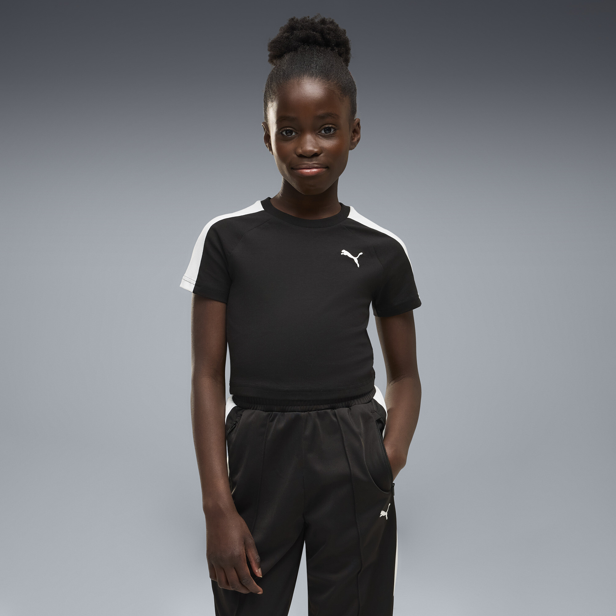 PUMA T7 Big Kids' T-Shirt in Black, Size XL