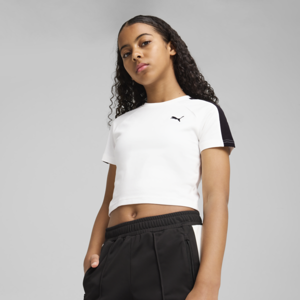 Playera corta T7 para adolescentes, PUMA White, large-MEX