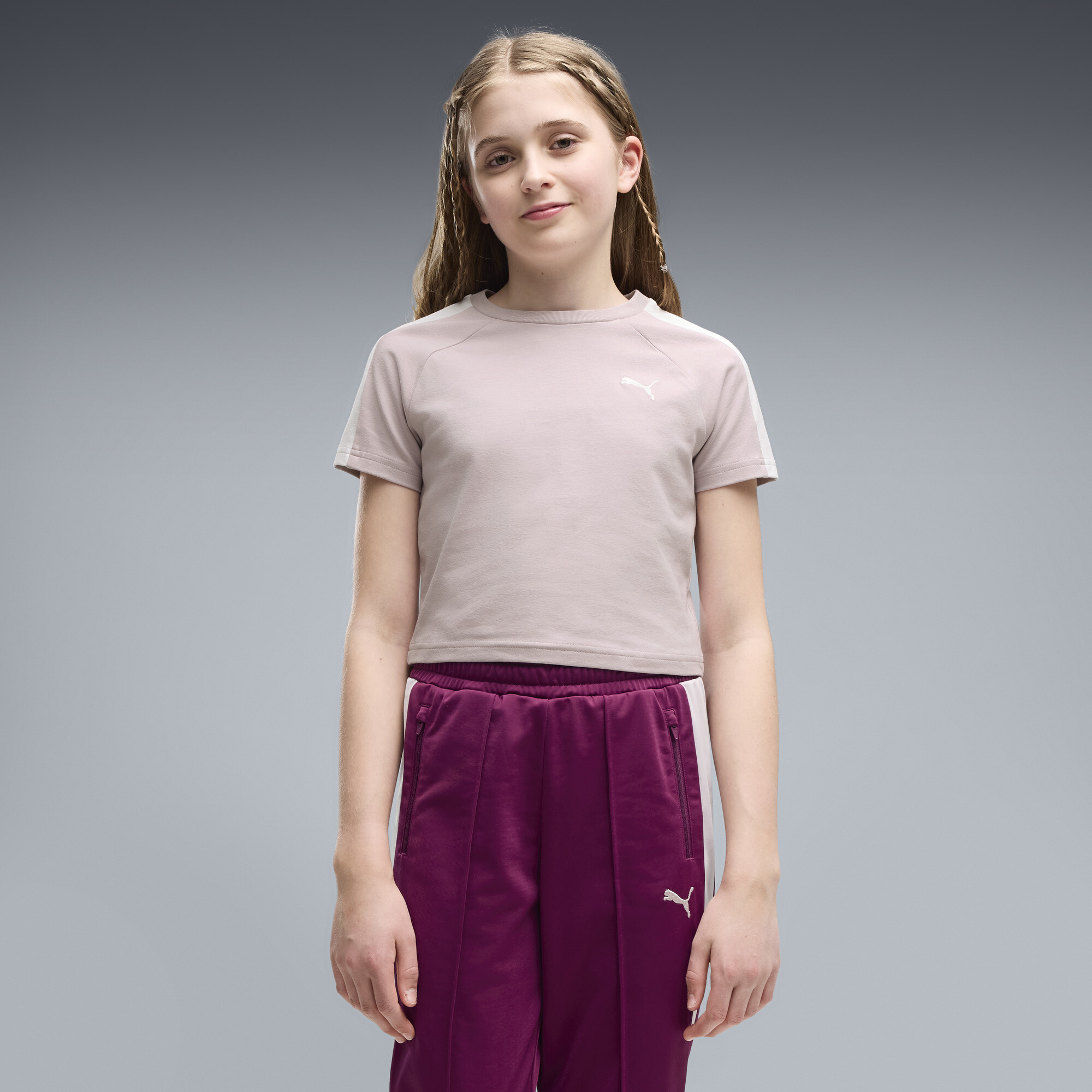 PUMA T7 Big Kids' T-Shirt in Pink, Size L