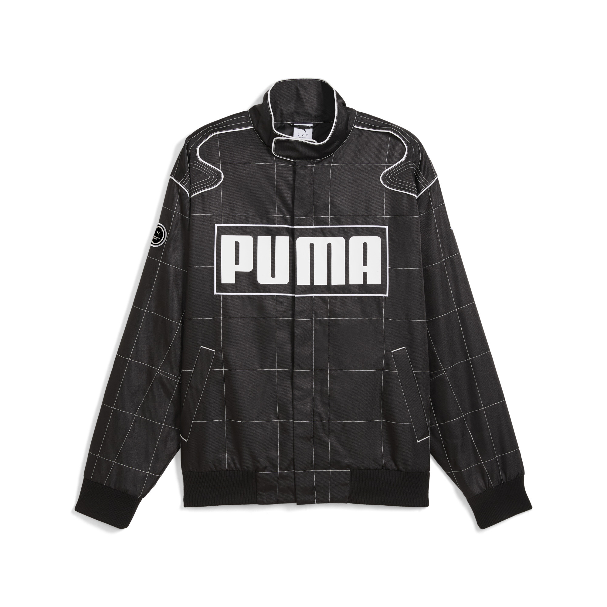 Puma ARCHIVE SEASONAL Relaxed Racer Jacket Unisex, Black, Size XL, Clothing