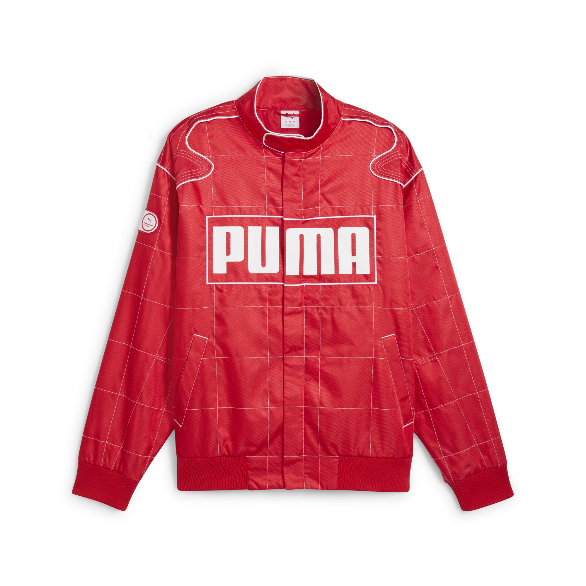 Puma ARCHIVE SEASONAL Relaxed Racer Jacket Unisex, Red, Size XL, Clothing