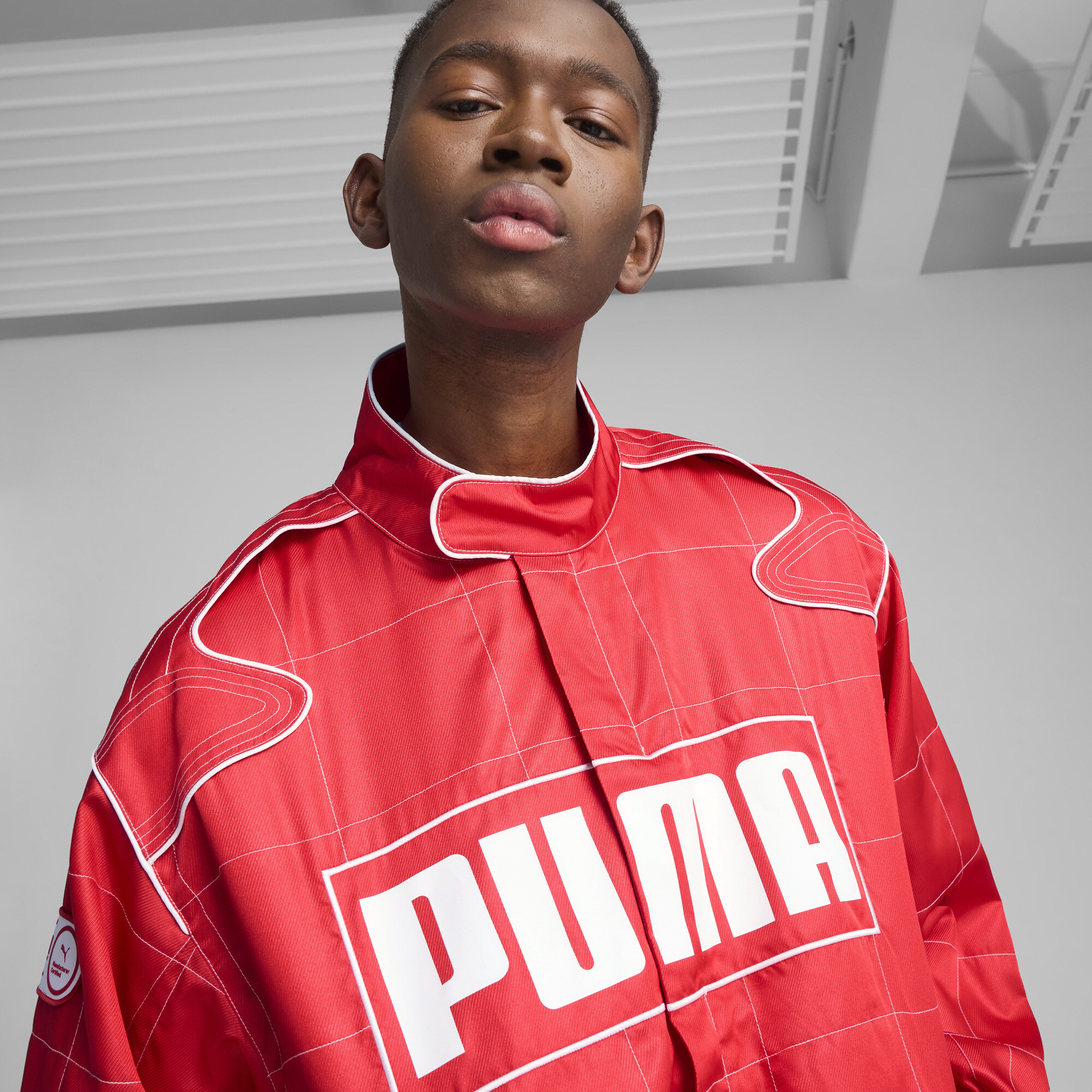 Puma ARCHIVE SEASONAL Relaxed Racer Jacket Unisex, Red, Size XL, Clothing