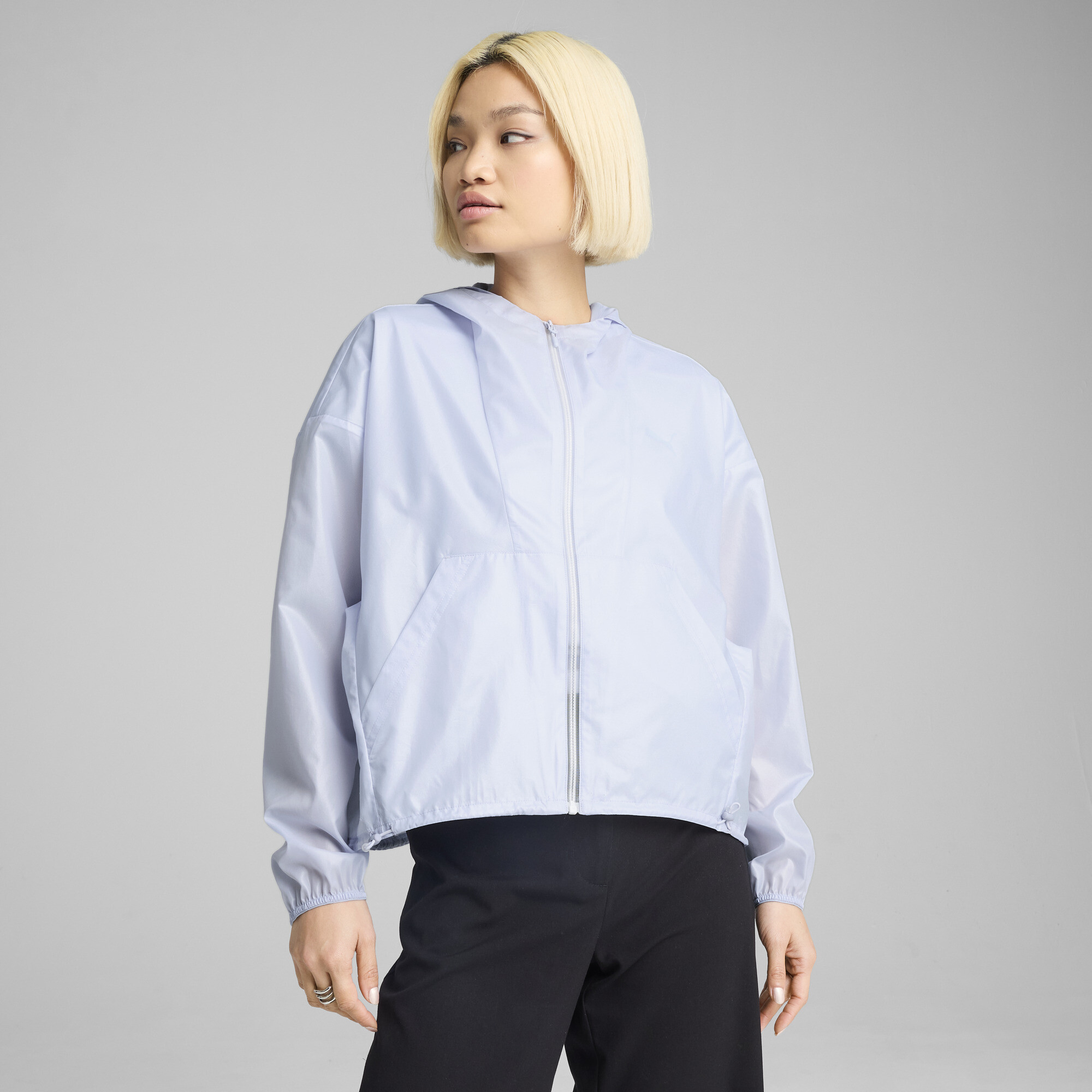 Puma Wardrobe Ess Oversized Wind Jacket Women In Blue