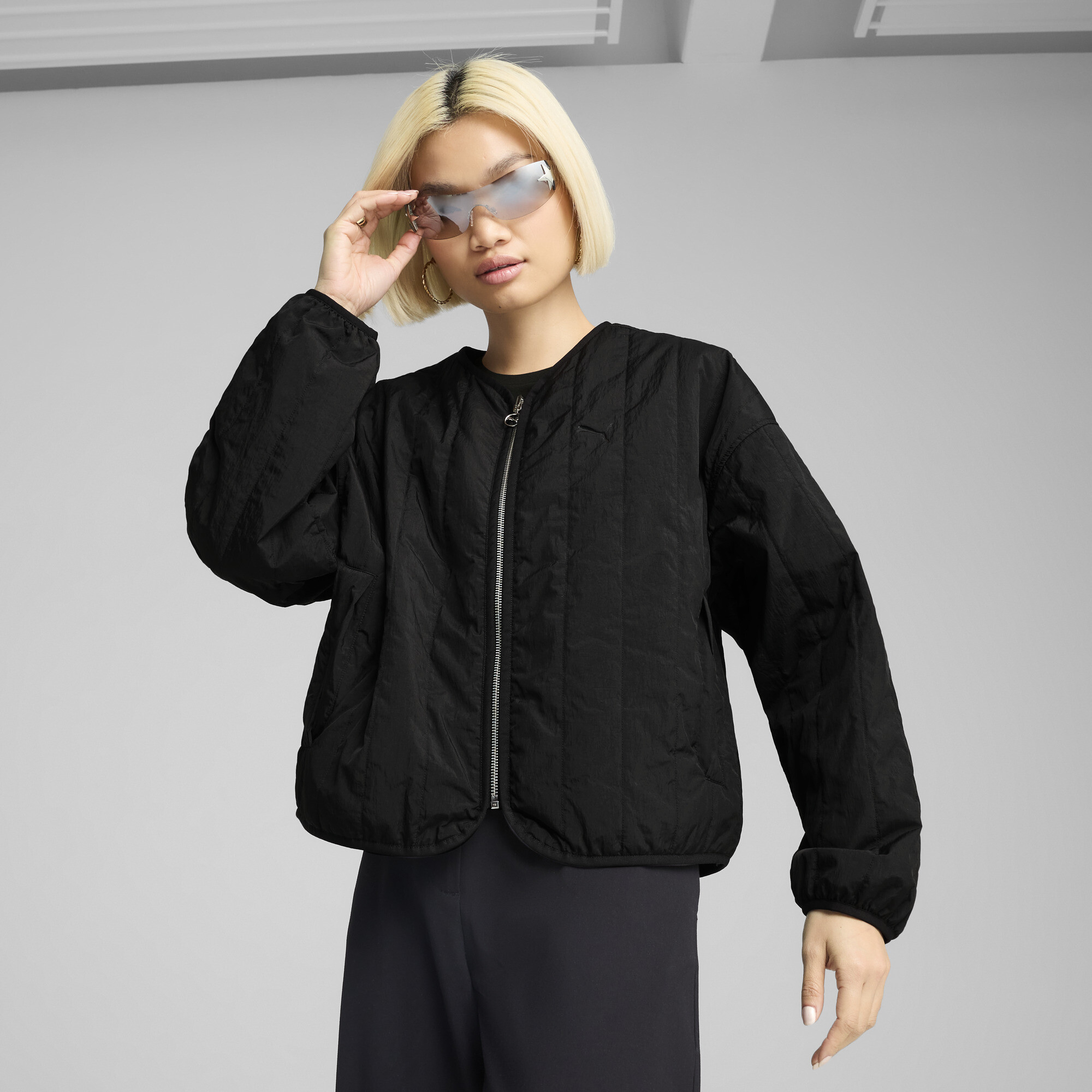 Jaqueta WARDROBE ESS Relaxed Reversible Liner Feminina | black | PUMA