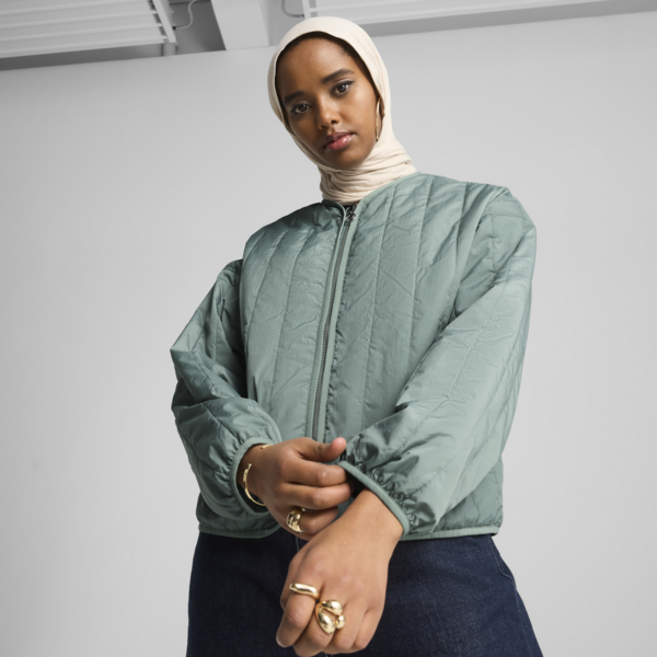 Relaxed Reversible Liner Jacket Women, Green Moon, large-ZAF