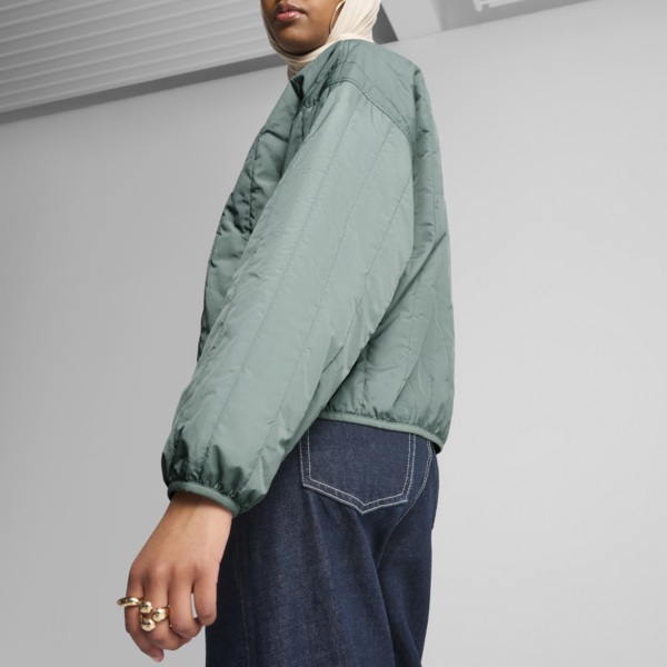 Relaxed Reversible Liner Jacket Women, Green Moon, large-ZAF