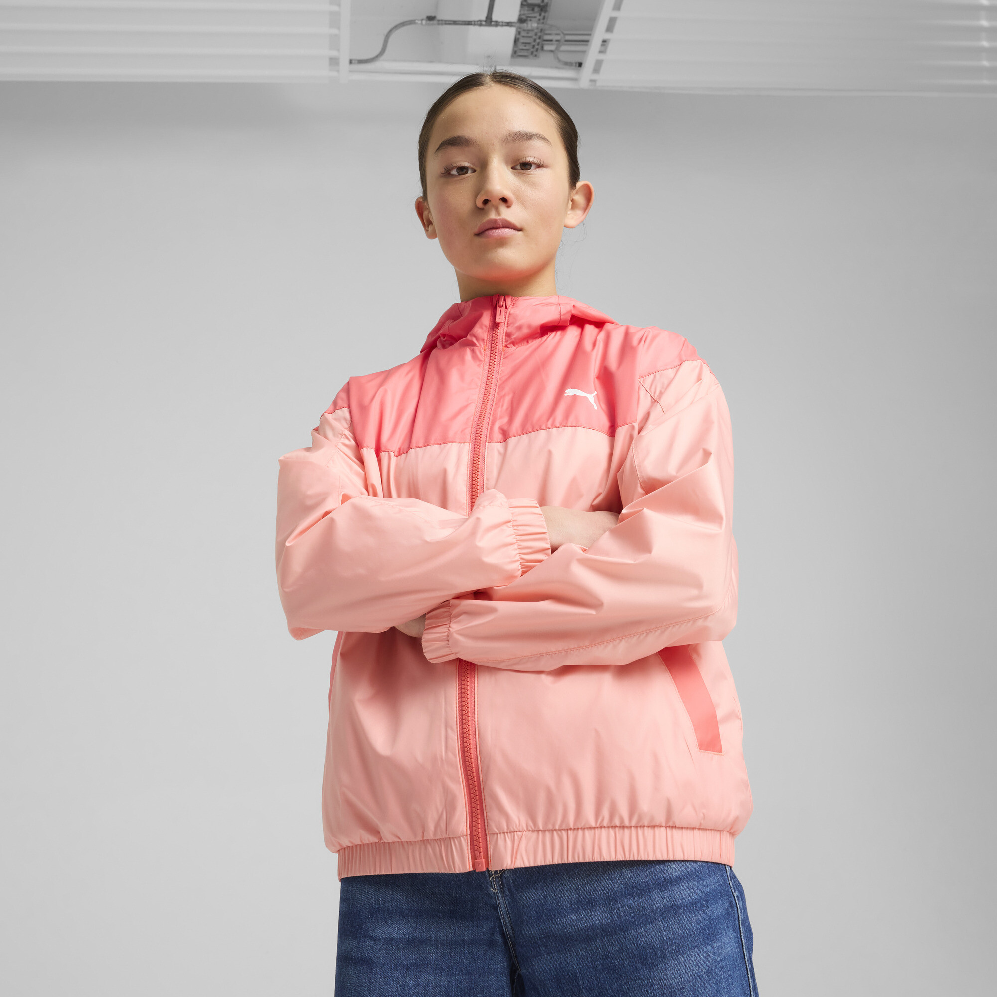 Puma Windjacke mit Meshfutter Teenager Für Für Kinder | Mit Color Blocking | Pink Fruit | Größe: 9-10Y