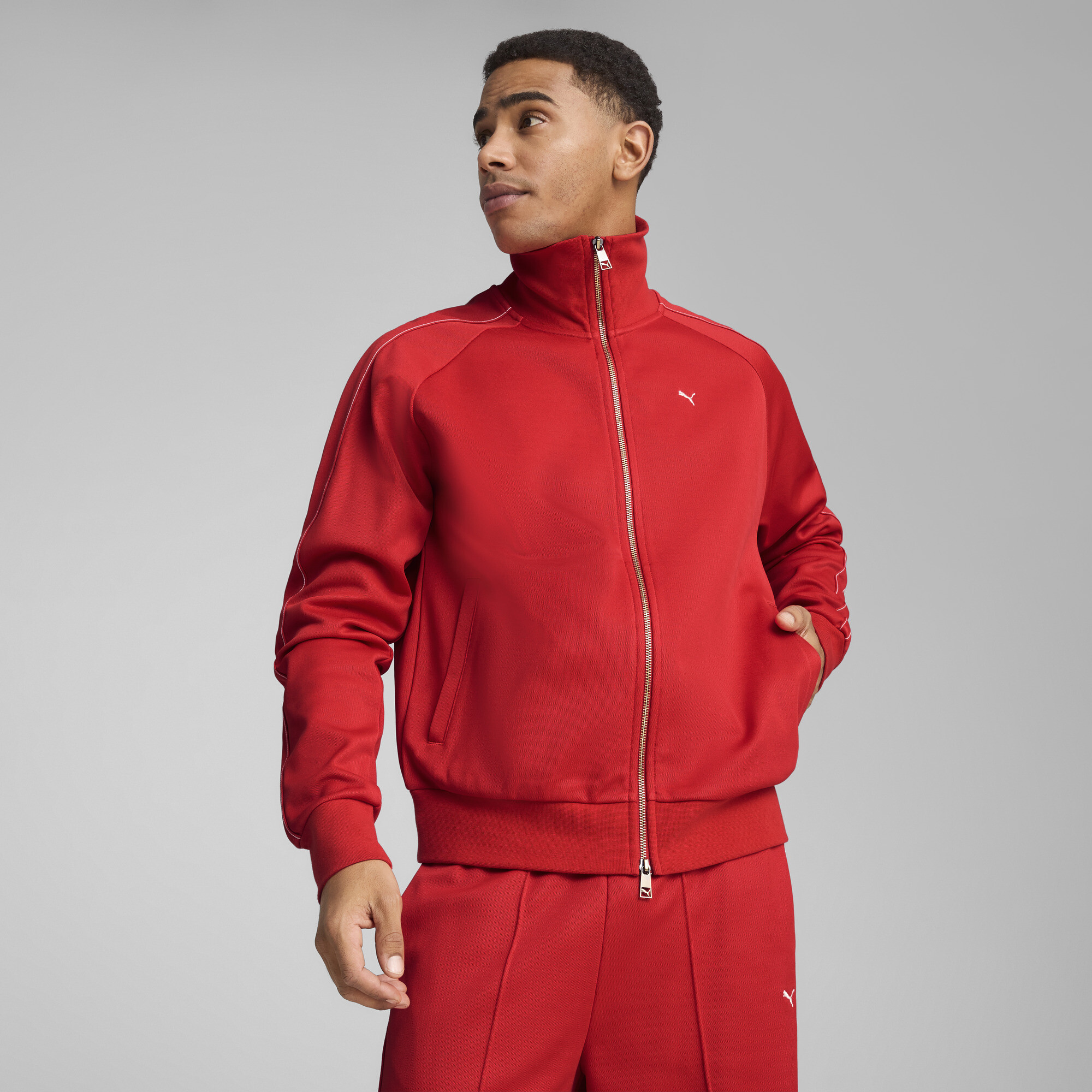 Puma T7 Herren Trainingsjacke | Mit Plain | Red | Größe: XS