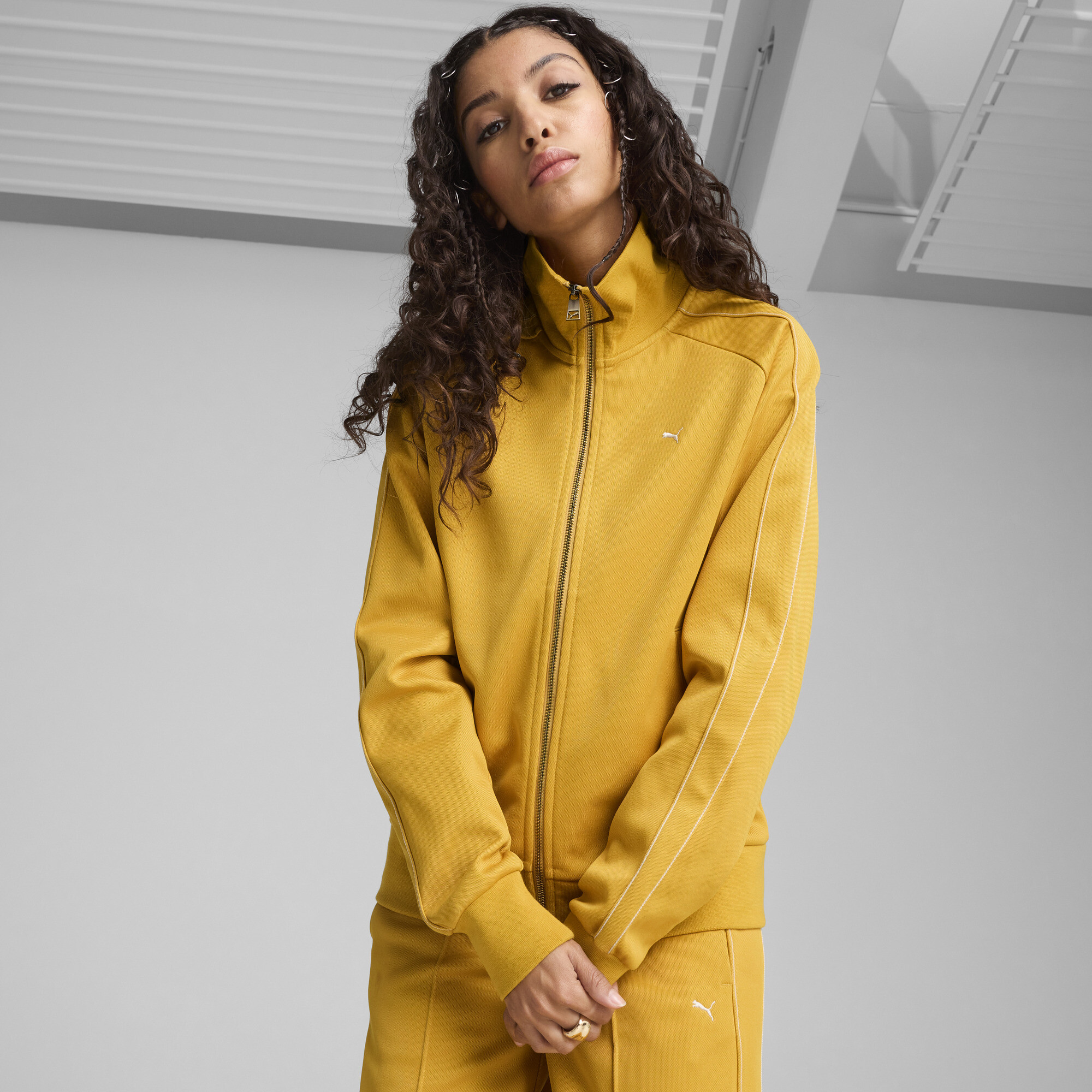 Puma T7 Trainingsjacke Damen | Mit Plain | Archive Gold | Größe: M