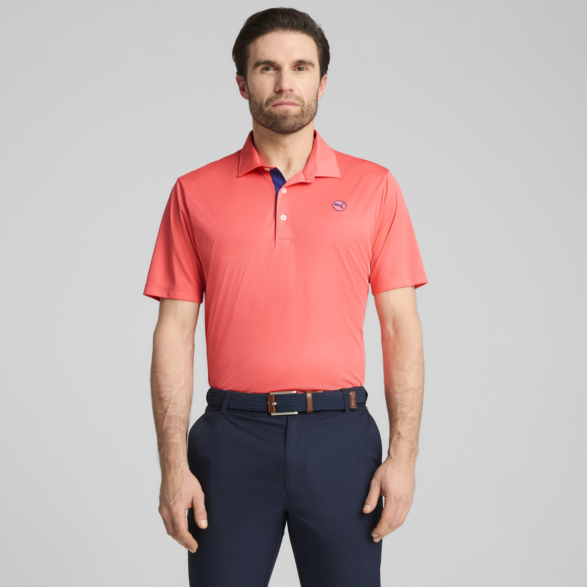 Puma Pure 2.0 Golf Polo Herren | Mit Plain | Peach Frost | Größe: S