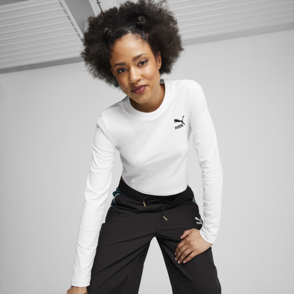 CLASSICS Long Sleeve Baby Tee Women, PUMA White, swatch-ZAF