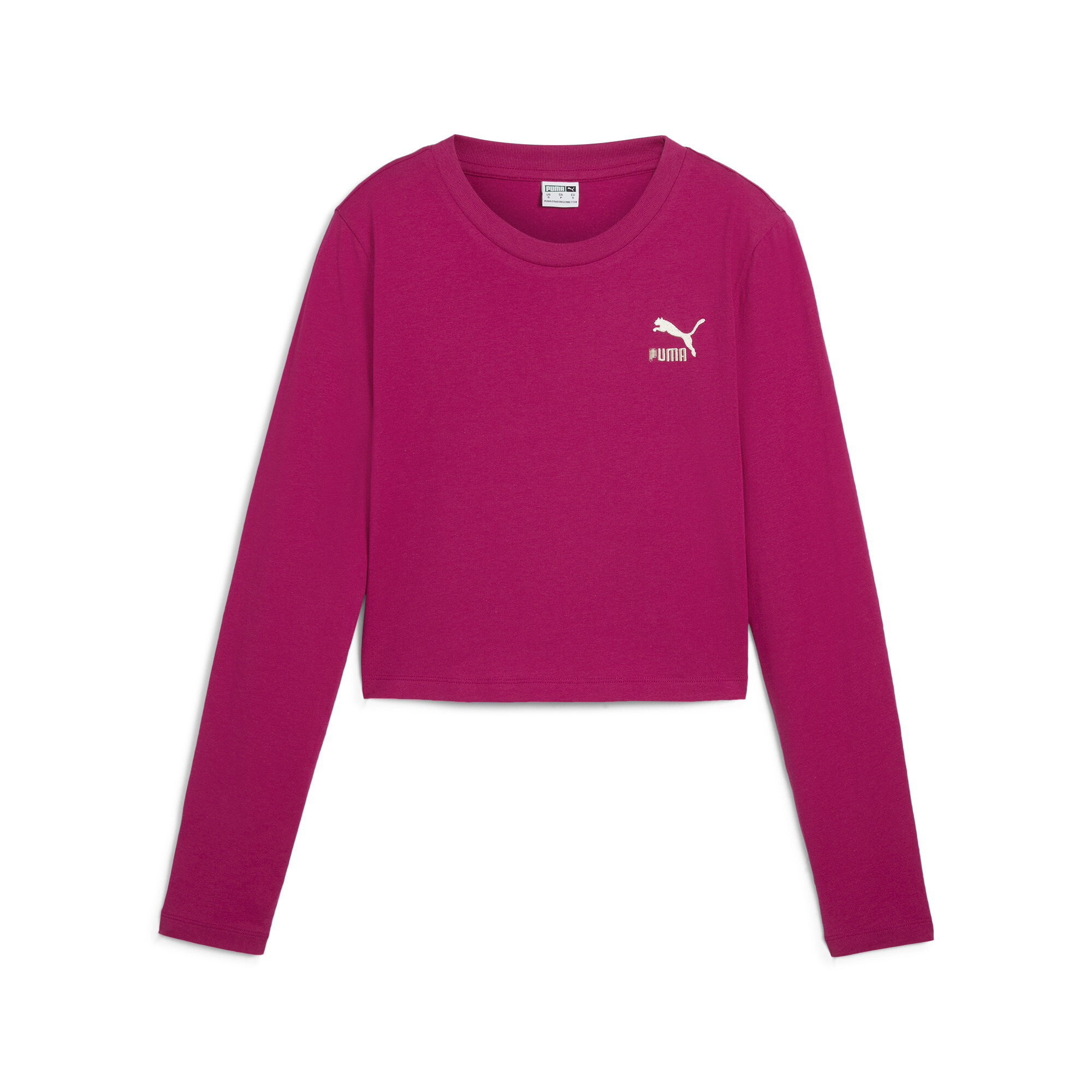 Women's Puma CLASSICS Long Sleeve Baby T-Shirt, Pink, Size M, Clothing