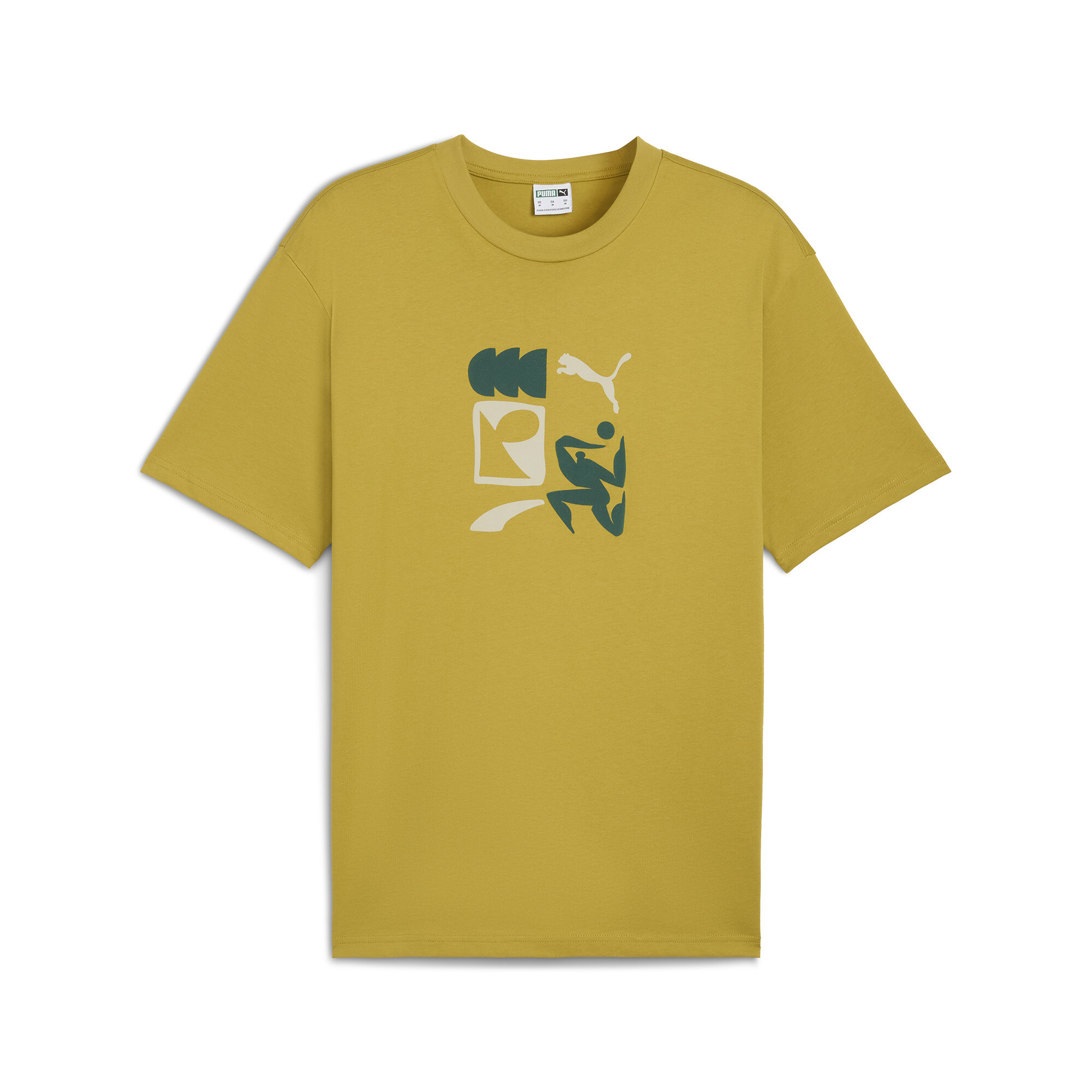 Puma CLASSICS Artisanal Tee Unisex, Yellow, Size S, Clothing