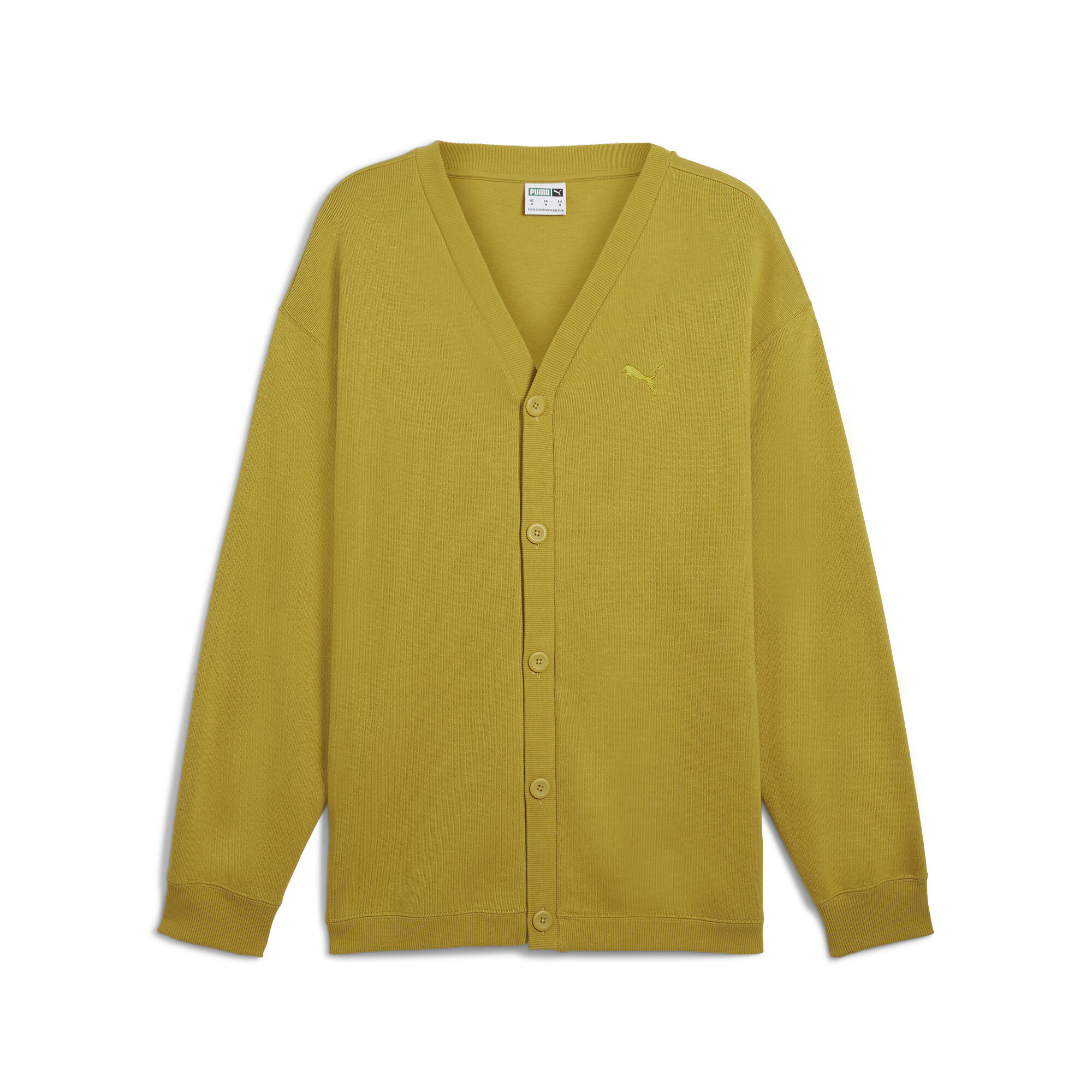 Puma CLASSICS Artisanal Cardigan Unisex, Yellow, Size S, Clothing