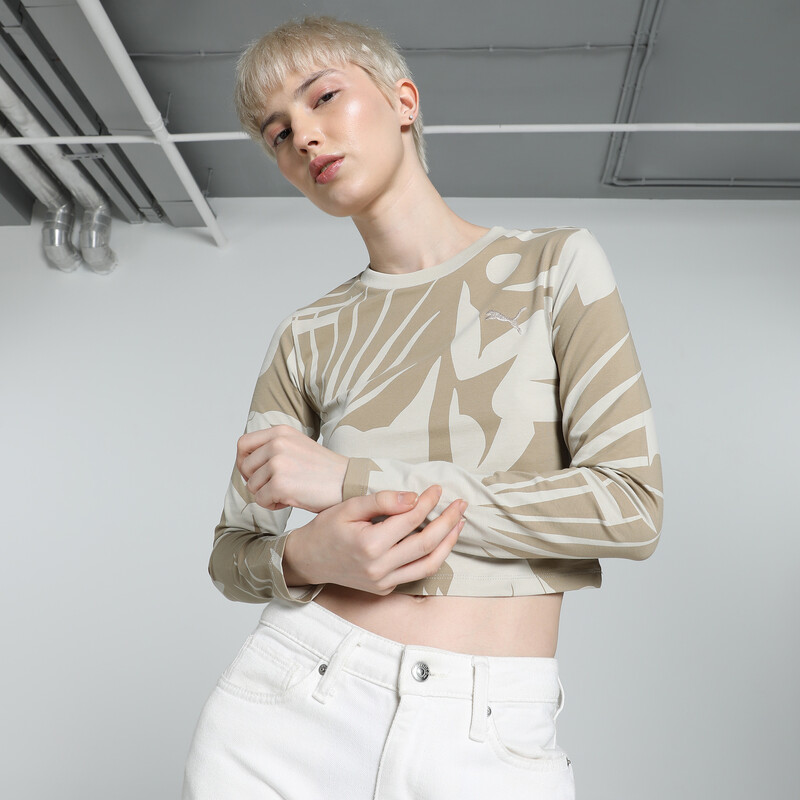 

Women's PUMA CLASSICS ARTISANAL Slim Fit Crop Tee