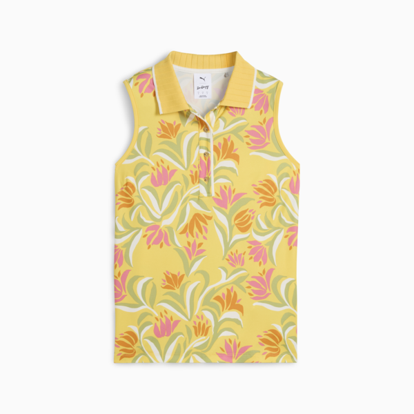 PUMA x DANI DAZEY Sleeveless Golf Polo Women, Sunny Yellow, large-ZAF