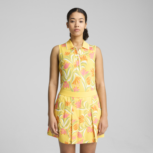 PUMA x DANI DAZEY Sleeveless Golf Polo Women, Sunny Yellow, large-ZAF