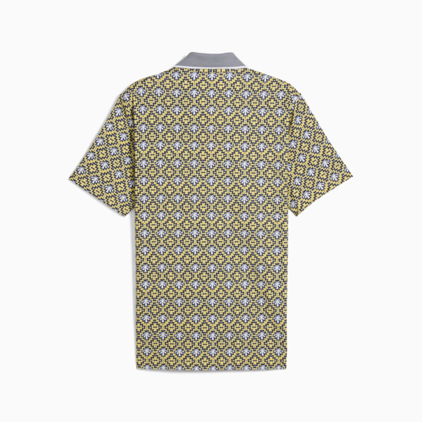 PUMA x PALM TREE CREW Tile Golf Polo Men, Red Fire-Sunny Yellow, large-ZAF