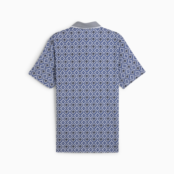 PUMA x PALM TREE CREW Tile Golf Polo Men, White Glow-Deep Navy, large-ZAF