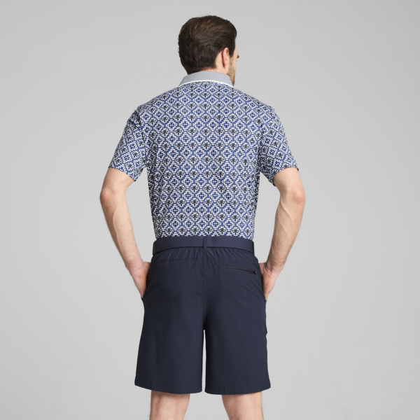 PUMA x PALM TREE CREW Tile Golf Polo Men, White Glow-Deep Navy, large-ZAF