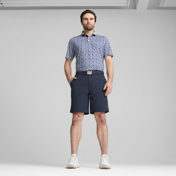 PUMA x PALM TREE CREW Tile Golf Polo Men, White Glow-Deep Navy, large-ZAF