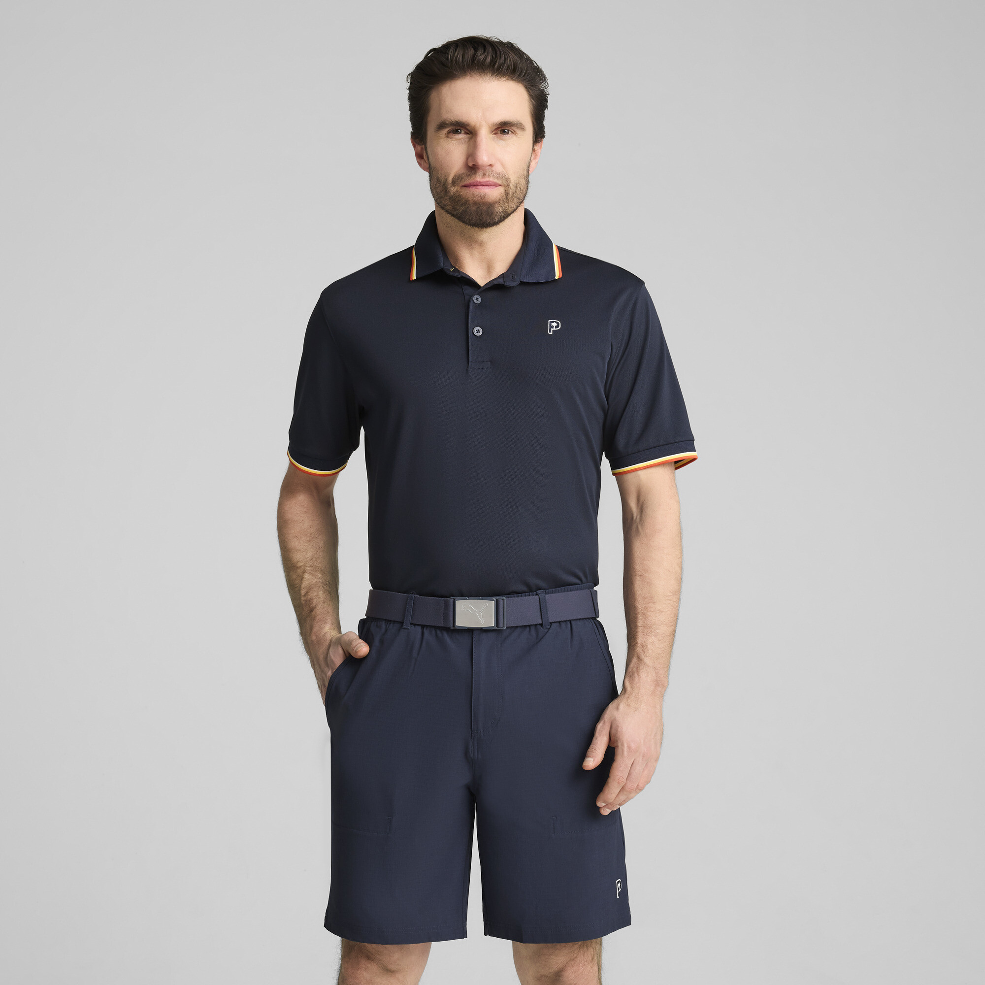 Puma x PALM TREE CREW Tipped Golf-Polo Herren | Mit Plain | Deep Navy | Größe: L