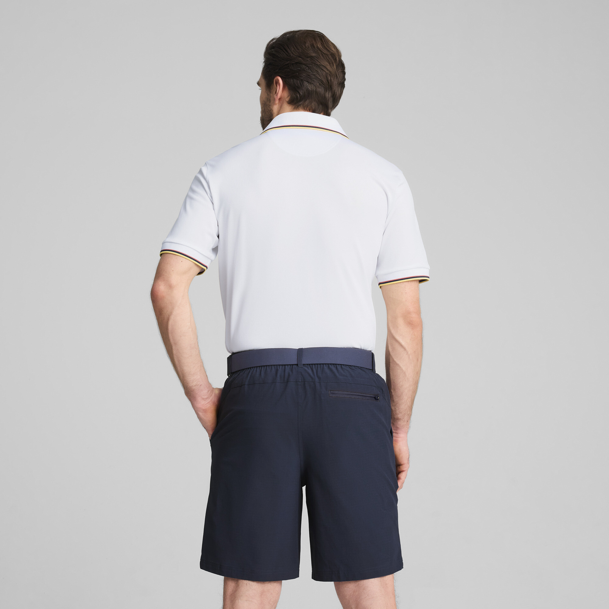 PUMA x PALM TREE CREW golfpolo met randen voor Heren, Wit, Maat 4XL thumbnail 5