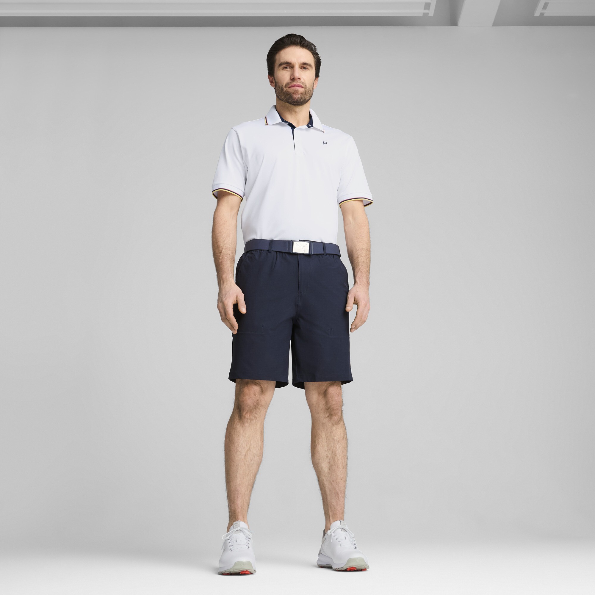 PUMA x PALM TREE CREW golfpolo met randen voor Heren, Wit, Maat 4XL thumbnail 4