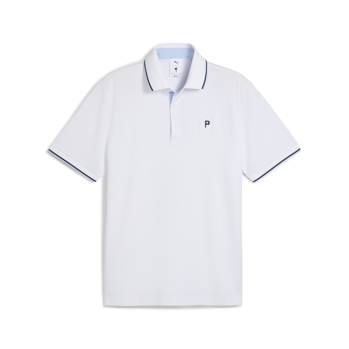 PUMA x PALM TREE CREW Tipped Golf Polo Men in White Glow/Haute Tropic, Large