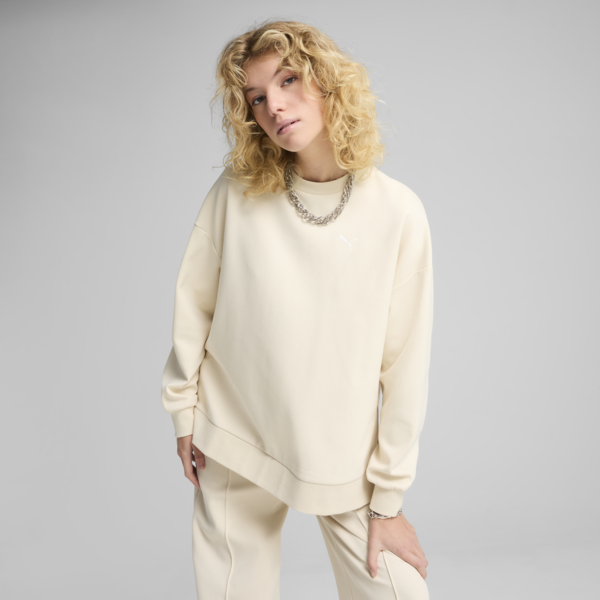 Wardrobe Essentials Oversized Crew Women, Alpine Snow, large-ZAF