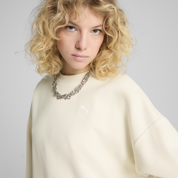 Wardrobe Essentials Oversized Crew Women, Alpine Snow, large-ZAF