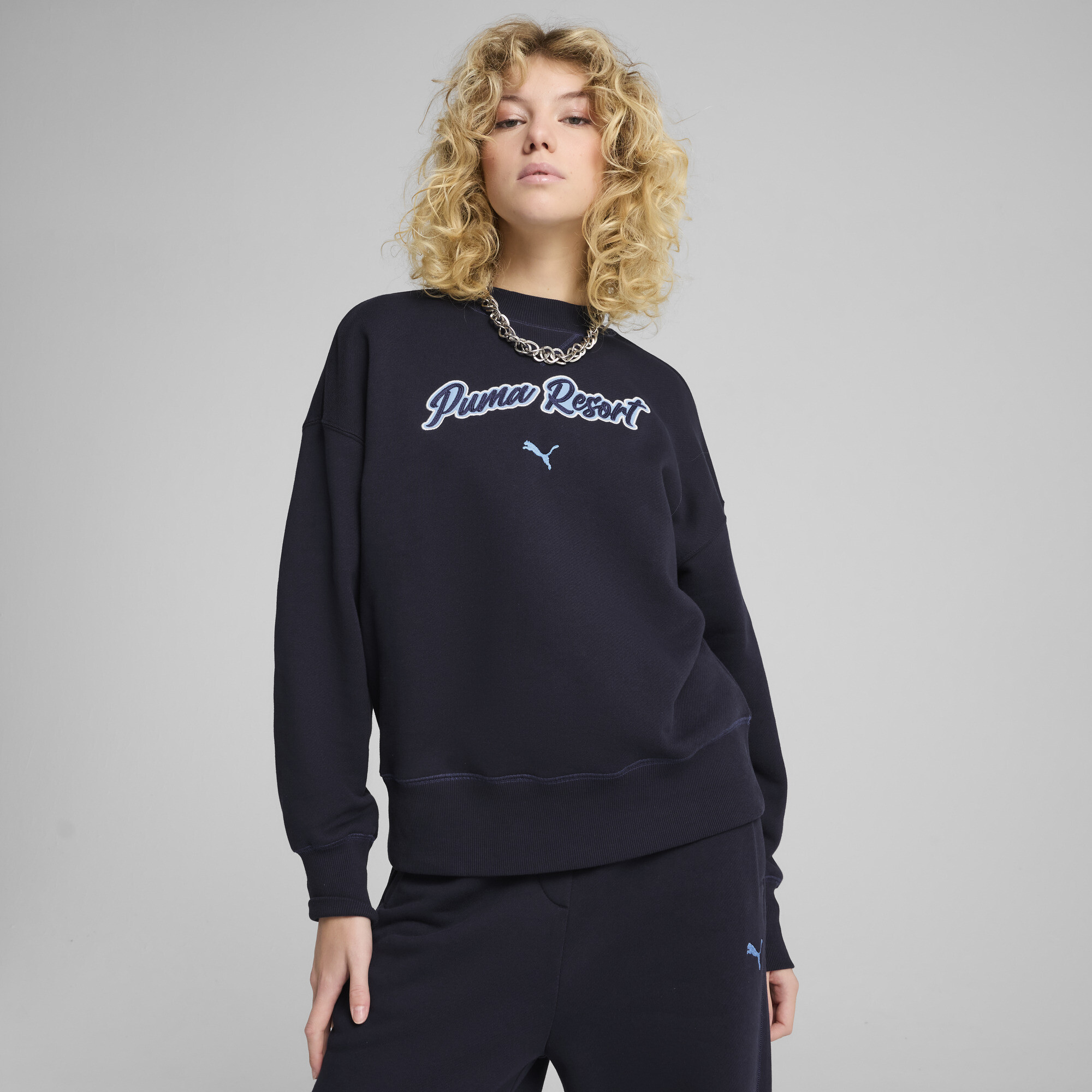 Puma PREMIUM ESS Oversized-T-Shirt mit Grafik Unisex Für Damen | Mit Plain | New Navy | Größe: XS